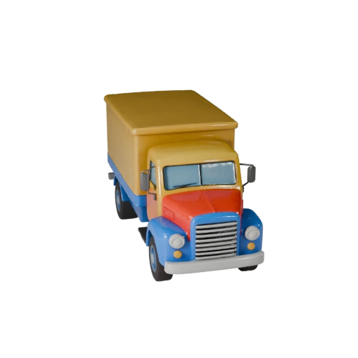 Мультяшный винтажный грузовик 3D модель - Стилизованная игра
