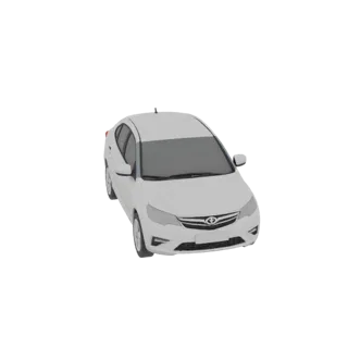 3D модель белого седана SsangYong Actyon 2 поколения (2011), вид спереди сверху