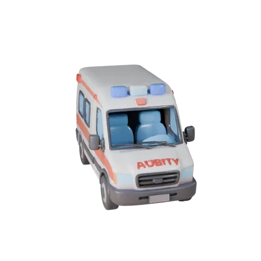 Мультяшный автомобиль скорой помощи 3D модель для стилизованных игр, PBR-ассет