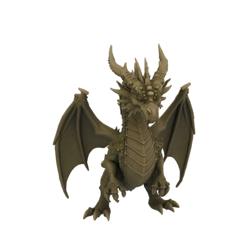 Фэнтезийный дракон-босс в лунном свете, миниатюра STL