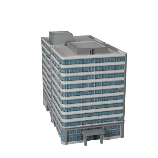 Modelo 3D de Sede Corporativa Baixo Poli para Jogos e VR