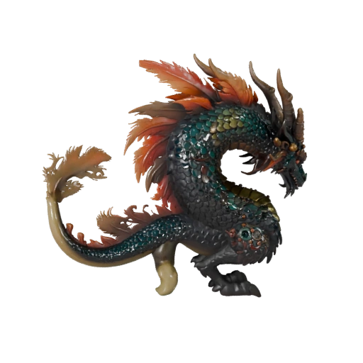 Мультяшный земляной дракон 3D модель - стилизованный ассет для анимации