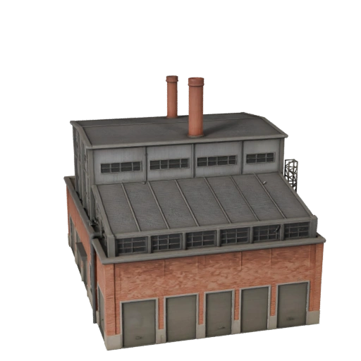 Stylized Cement Plant 3D Model - Game Asset for Architecture