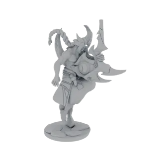 3D модель Кейна, Жнеца Теней из League of Legends, в динамичной позе с косой.
