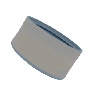 3D модель браслета с ребристой манжетой, показывающая гладкую внутреннюю часть и текстурированную внешнюю поверхность с легки