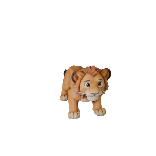 Мультяшный львёнок 3D модель - стилизованный ассет для анимации | PBR