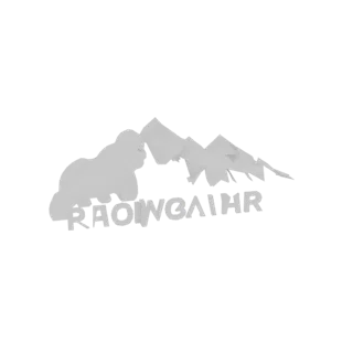 3D рендер стилизованного горного хребта с текстом 'RAOINGAIR', встроенным в ландшафт, представленный в монохромном стиле.