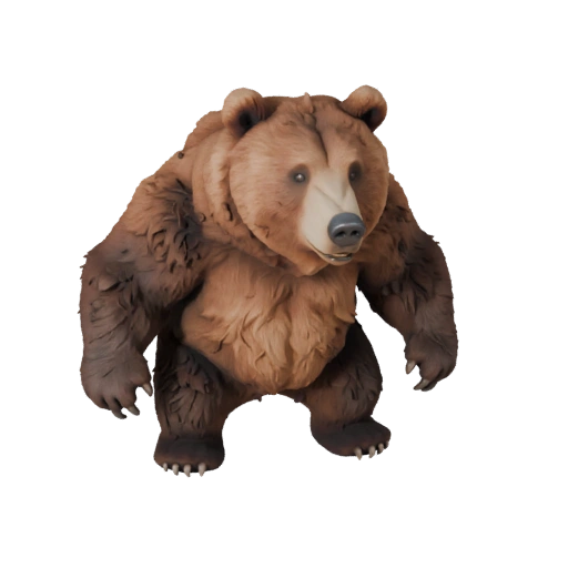 Реалистичный бурый медведь 3D модель - rigged PBR ассет для игр