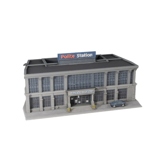 Modello 3D Stazione di Polizia per Blender - Asset di Rendering