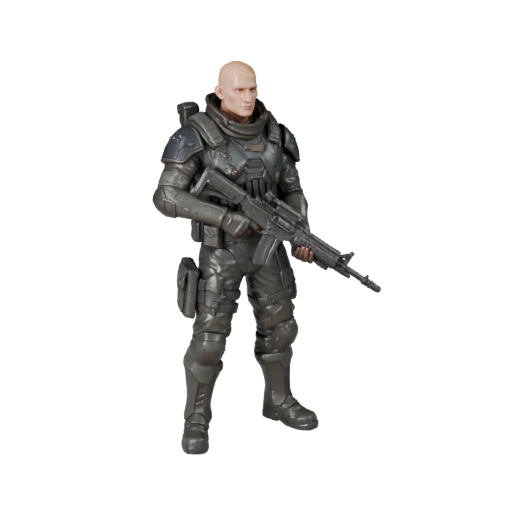 Научная фантастика NPC Солдат Модель Персонажа - с ригом