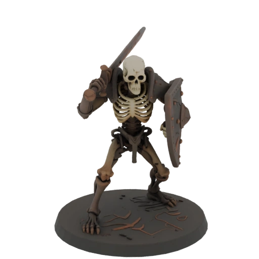 Темное фэнтези скелет воин миниатюра STL - Поза выслеживания