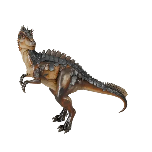 3D-модель Compsognathus, вид сбоку в игровом ракурсе, готовый для Unity ассет животного с костными пластинами или гребнями, м