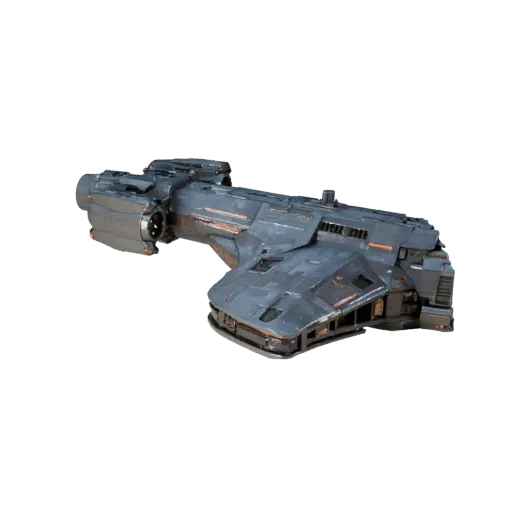 Высокополигональная 3D-модель грузового корабля дальнего космоса, студийный вид крупным планом, высокополигональный транспорт