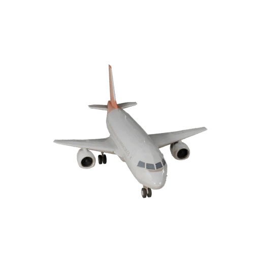 Низкополигональный пассажирский самолет 3D модель для Unity и Unreal