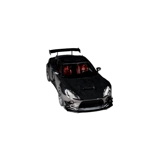 3D-модель гоночного автомобиля, вид в игровом окне в три четверти, готовый для Unreal Engine ресурс транспортного средства с