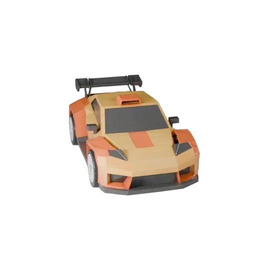 Низкополигональный раллийный автомобиль 3D модель для Unity и Unreal PBR Asset