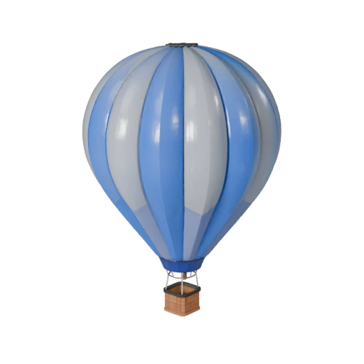 Низкополигональный воздушный шар 3D модель для Unity и Unreal