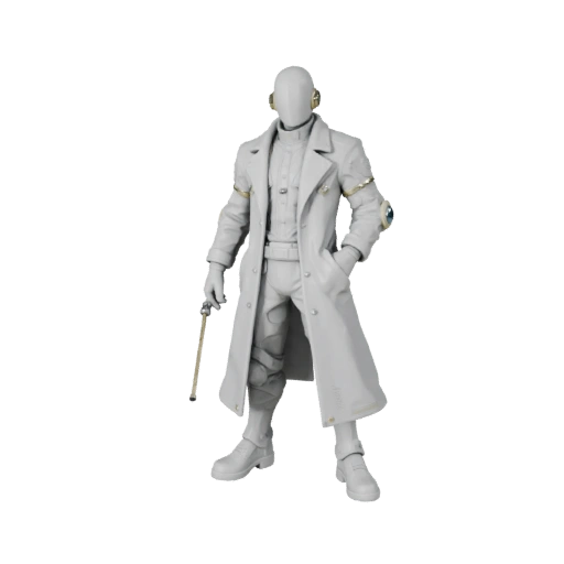 Киберпанк-ученый NPC из Аркейнов - модель с ригом