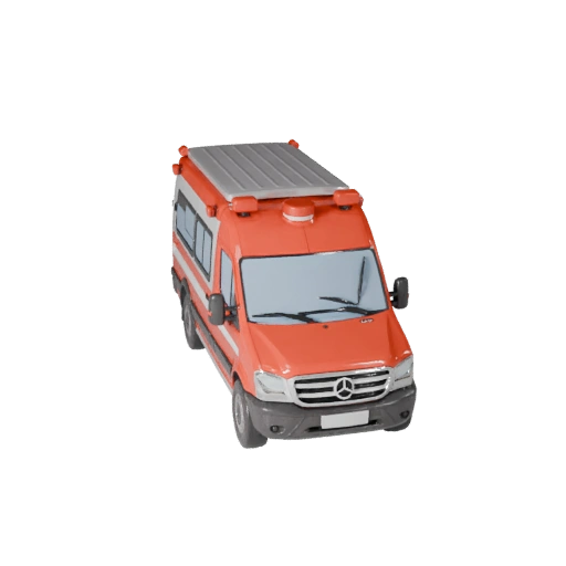 Готовый к игре 3D модель скорой помощи для использования в реальном времени PBR Asset (Legacy)