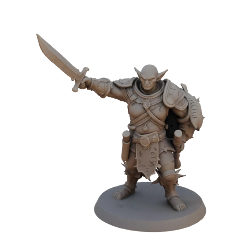 Фэнтези миниатюра гоблина-лучника STL - Дальний ракурс