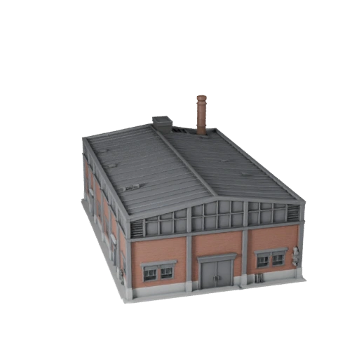 Низкополигональная 3D модель водоочистной станции для игр и VR