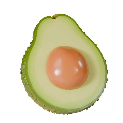 Casual Avocado Half 3D Game Asset for Indie Levels