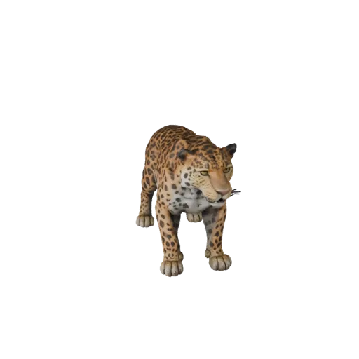 3D-модель леопарда STL с высокой детализацией, изометрический вид, готовая к печати фигурка животного с сужением челюсти, лоп