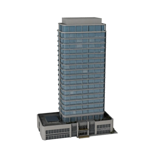 Modello 3D di Grattacielo Ufficio High Poly per Archviz