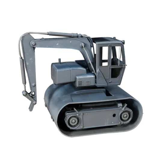 Высокополигональная 3D-модель дорожного катка, крупный план студийного вида, высокополигональный объект транспортного средств