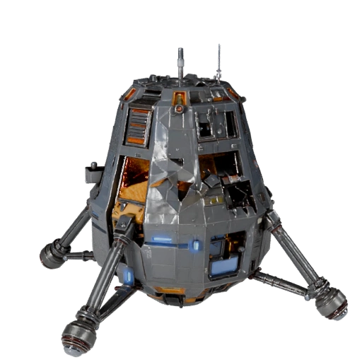 Низкополигональный лунный посадочный модуль 3D модель для игр Unity и Unreal