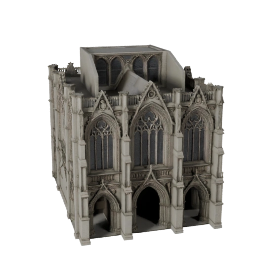 Готический фасад 3D модель - Реалистичный Archviz ассет для архитектуры