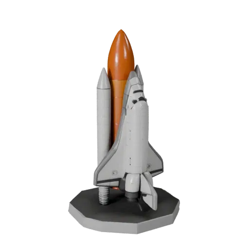 Печатаемая 3D-модель космического шаттла в формате STL, изометрический вид, готовый к печати транспортный актив с силуэтом ми