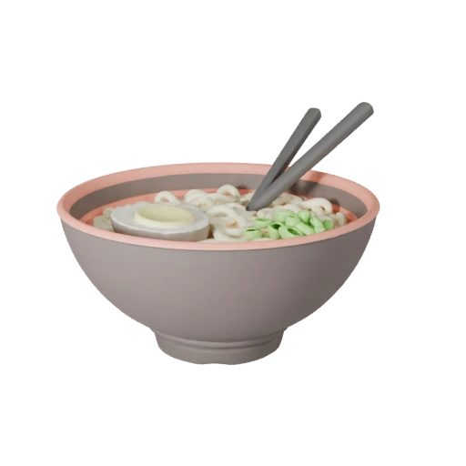 Ramen Noodle Bowl 3D Model for Cinematic Animation