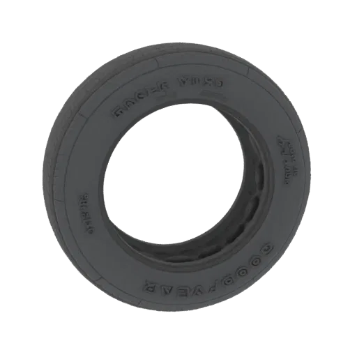 3D модель шины Goodyear Eagle VR46, показывающая рисунок протектора и брендинг боковины.