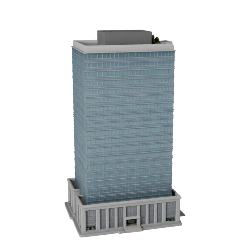 High Rise Office Tower 3D Model for Blender - Render Asset