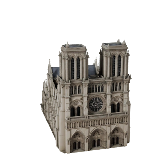 Druckbare Notre Dame Kathedrale STL 3D-Modell - Maßstabsgetreues Asset