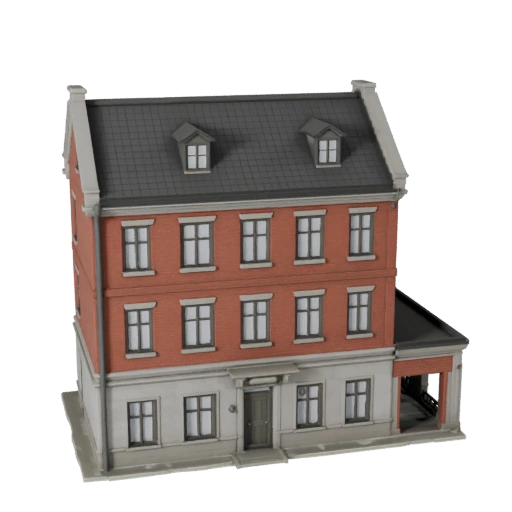 Колониальный дом 3D модель для Blender - Рендер-ассет