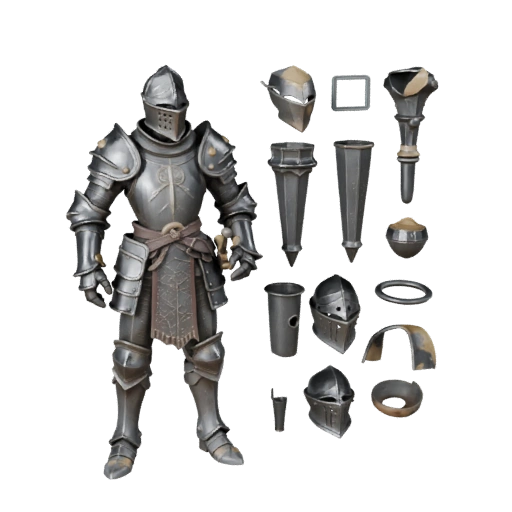 Фэнтези ВРАЖЕСКИЙ Рыцарь Модель Персонажа - с ригом