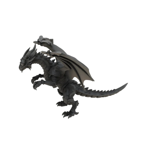 Темное фэнтези бронированный дракон босс миниатюра STL