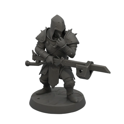 Средневековый гном убийца миниатюра STL - Прицеливание