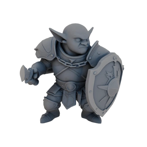 Фэнтези гоблин лучник миниатюра STL - Щитовая стена