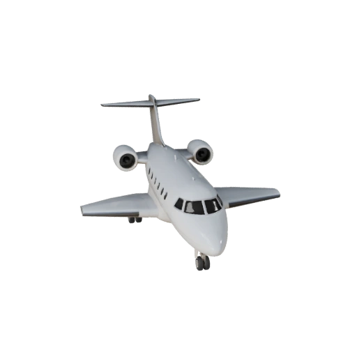 3D модель частного самолета для Blender и игр - реалистичный PBR