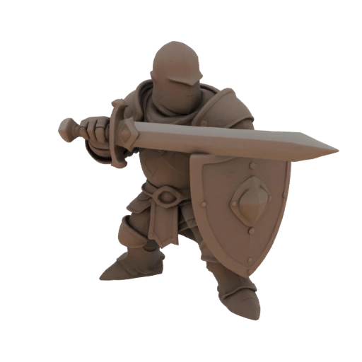 Средневековый гном паладин миниатюра STL - прицеливание