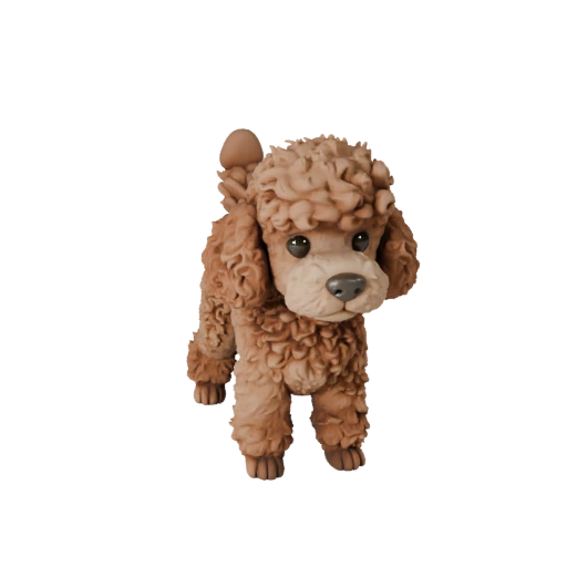 Мультяшный пудель собака 3D модель - Стилизованный ассет для анимации