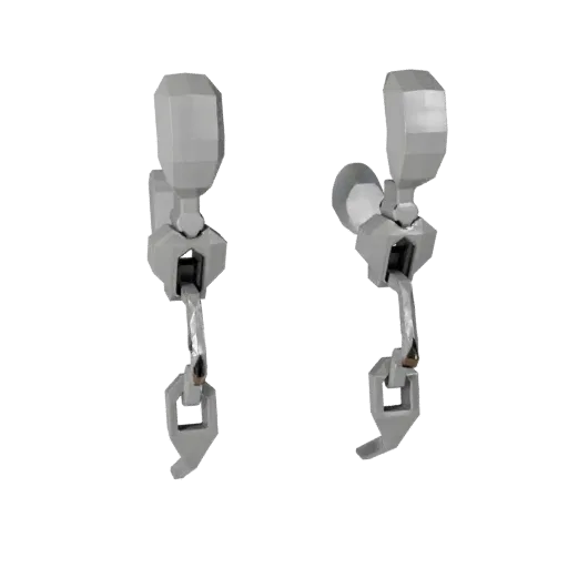 Готовая к использованию в играх 3D-модель серьги-подвески, студийный рендер в перспективе, подчеркивающий швы, края и слои от