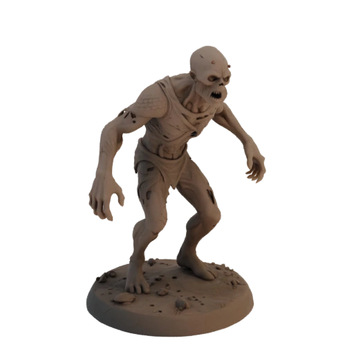 Миниатюра врага-зомби в стиле темного фэнтези STL