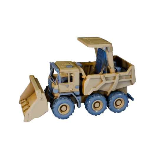 Готовая к печати 3D-модель самосвала STL, изометрический вид, готовый к печати транспортный актив со стрелой, объемом кабины