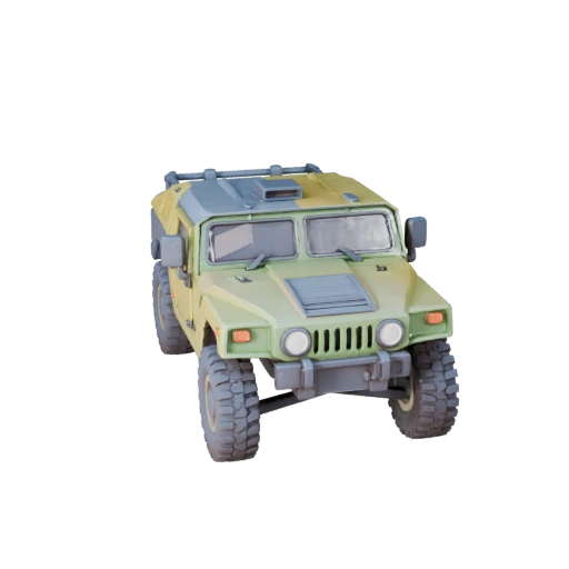 Мультяшный хамви 3D модель для стилизованных игр PBR ассет