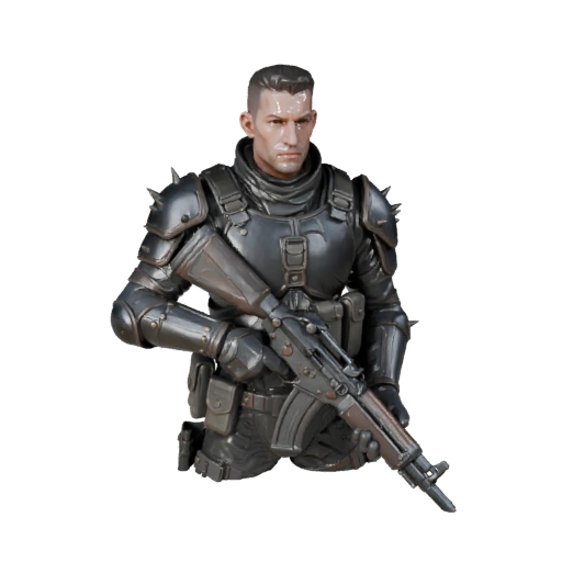 Фэнтези колдовской NPC Солдат модель персонажа - с ригом