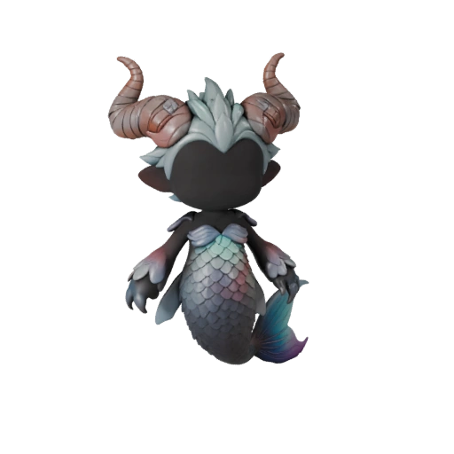 Мультяшная русалка 3D модель - Стилизованный ассет для анимации | PBR